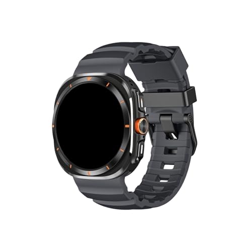Weiches Silikon-Uhrenarmband mit gebogenem Ende, passend for Samsung Galaxy Watch Ultra 47mm/2025(Black,For Galaxy Watch Ultra 47mm) von Mefloar