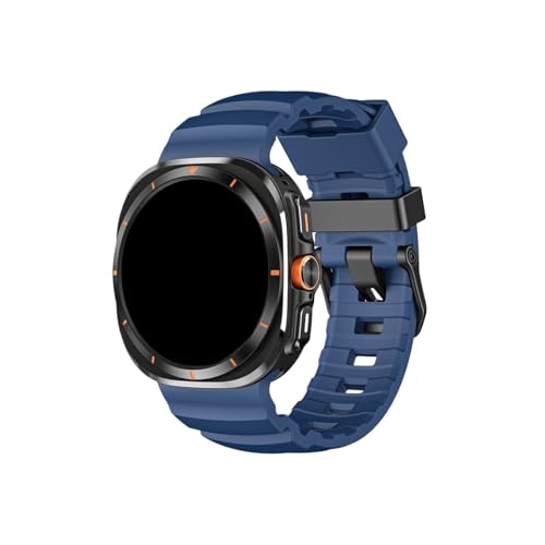 Weiches Silikon-Uhrenarmband mit gebogenem Ende, passend for Samsung Galaxy Watch Ultra 47mm/2025(Blue,For Galaxy Watch Ultra 2025) von Mefloar