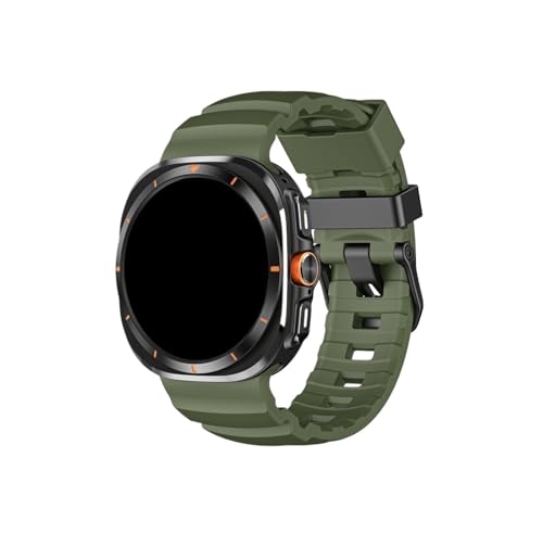 Weiches Silikon-Uhrenarmband mit gebogenem Ende, passend for Samsung Galaxy Watch Ultra 47mm/2025(Green,For Galaxy Watch Ultra 2025) von Mefloar