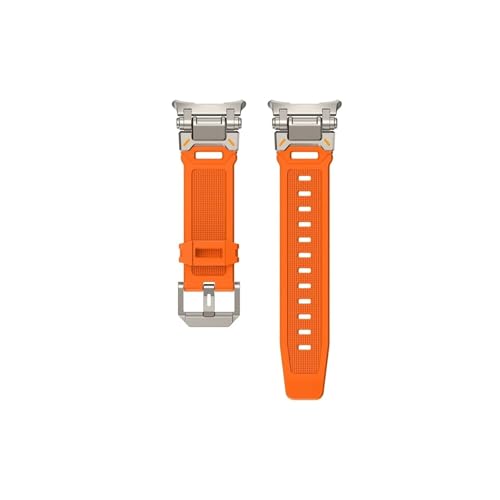 Weiches Sport-TPU-Band passend for Samsung Galaxy Watch Ultra 47mm Silikonarmband Atmungsaktives Armband Correa(Titanium orange) von Mefloar