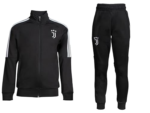 Mefstone Juve Unisex Kinder Trainingsanzug, Jungen Trainingsanzug,Fußball-Trainingsanzug, Polyester Set, Polyesteranzug, Tracksuit Langarm, Sportbekleidung Atmungsaktives (Juve,Schwarz,128) von Mefstone