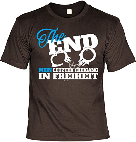 Junggesellen T-Shirt The End Sein letzter Freigang in Freiheit Leiberl Junggeselle Poltern Polterabend Leiberl von Mega-Shirt