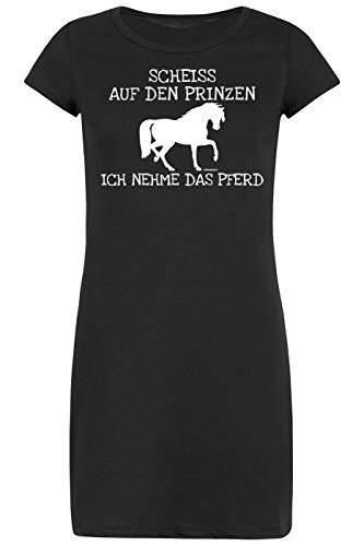 Nachtwäsche Pferde Motiv Mädchen Schlafanzug Pyjama Mädels Nachthemd Damen Scheiss auf den Prinzen ich nehme das Pferd Geschenkidee für Frauen von Mega-Shirt