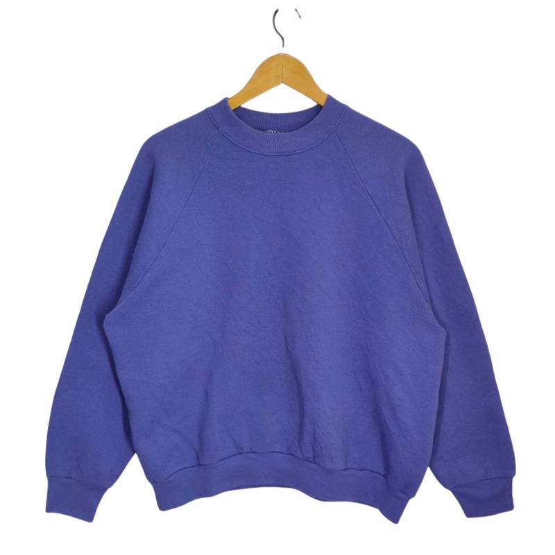 90Er Jahre Blank Raglan Sweatshirt Großes Vintage Fruit Of The Loom Schlichter Pullover Crewneck Made in Usa Größe L von MegaEmpire