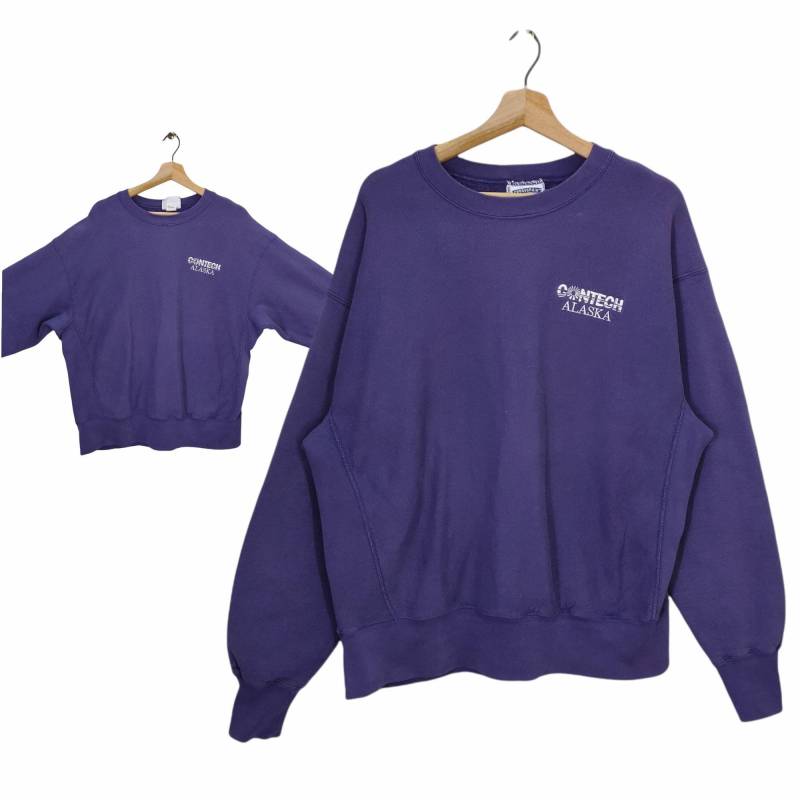90Er Jahre Lee Sweater X-Large Vintage Contech Alaska Sweatshirt Pullover Rundhals Blau Gr. Xl von MegaEmpire