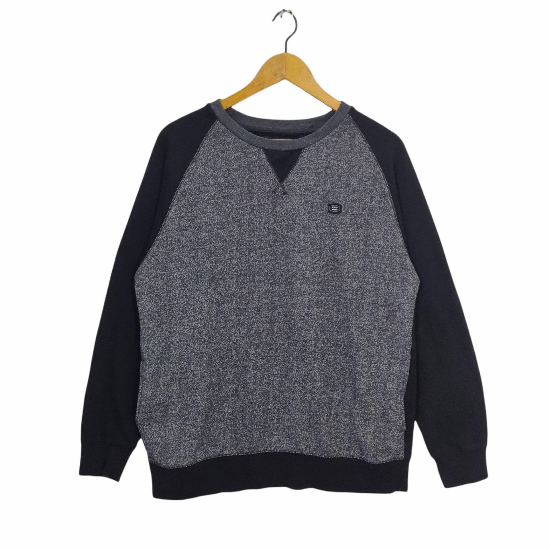 Billabong Raglan Sweatshirt Vintage Sweater Pullover Crewneck Schwarz Damen Größe L/Herren M von MegaEmpire