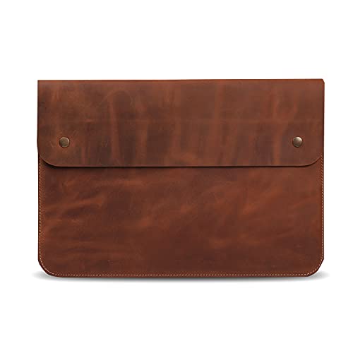 MegaGear Unisex Adult MG1973 MacBook Tasche aus echtem Leder, Lightbrown von MegaGear