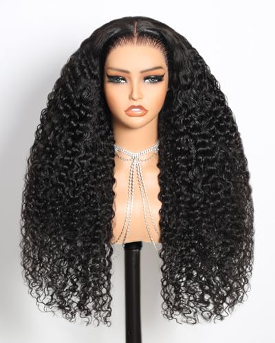 MEGALOOK 13x6 HD Lace Front Wig Upgraded Ear-To-Ear Frontal Glueless Curly Human Hair Wigs Perücke Damen Echthaar 12A Pre Plucked Pre-Bleached Pre-Cut Deep Wave Drawstring Wig with Ear Tapes 26 Inch MEGALOOK 13x6 HD Lace Front Wig Upgraded Ear-To-Ear Frontal Glueless Curly Human Hair Wigs Perücke Damen Echthaar 12A Pre Plucked Pre-Bleached Pre-Cut Deep Wave Drawstring Wig with Ear Tapes 26 Inch von MegaLook