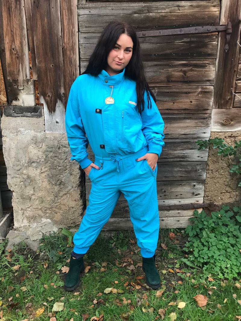 Jahrgang Läuft Ein Stück Overall Blauen Langarm Activewear Strampler Kleiner/Mittlerer Größe Sport Overalls von MegaaShop