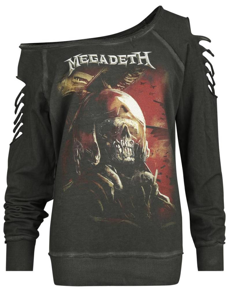 Megadeth Sweatshirt - Fighter Pilot - S bis XXL - für Damen - Größe L - grau  - Lizenziertes Merchandise! von Megadeth