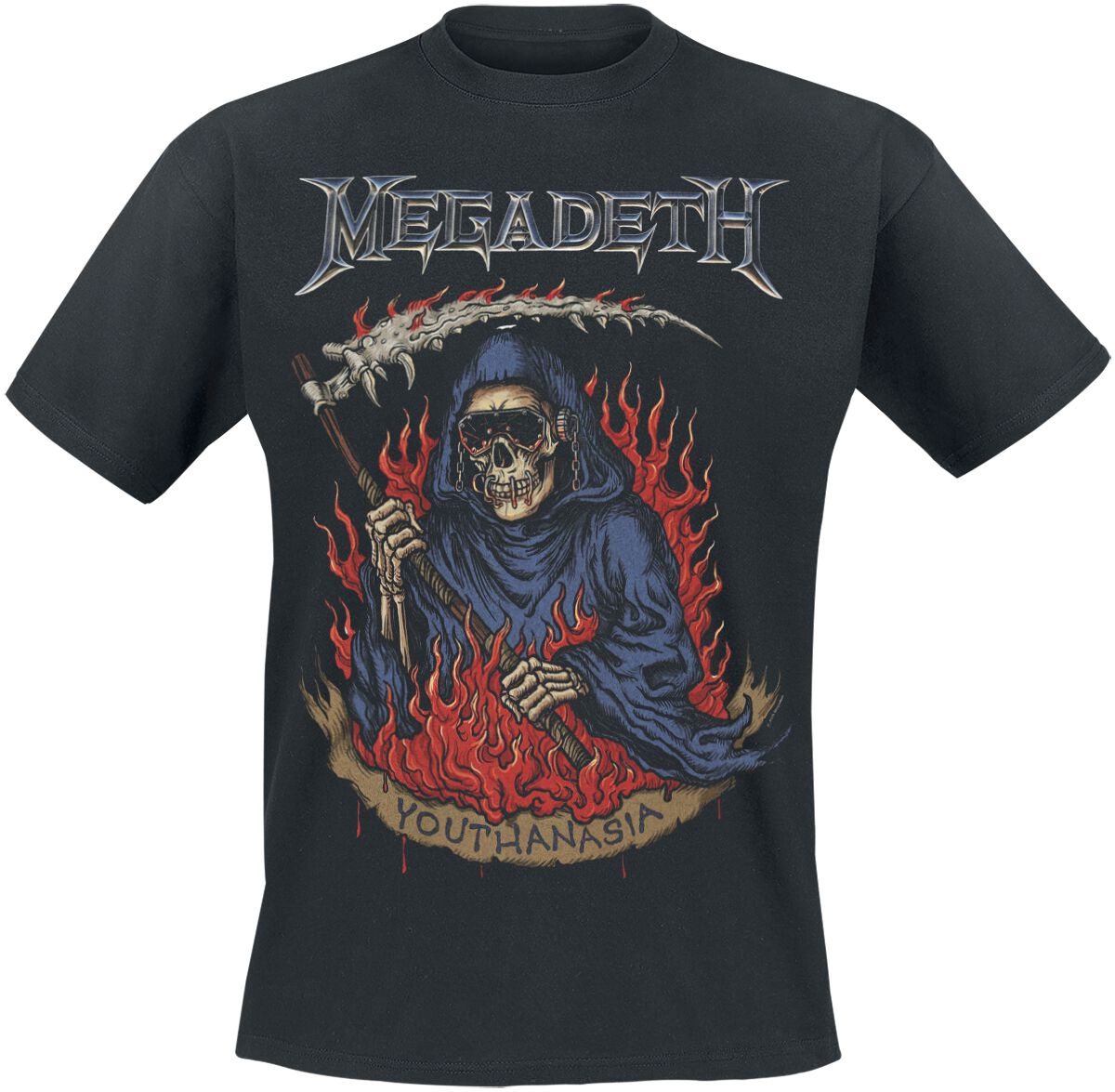 Megadeth T-Shirt - Youthanasia Flames - S bis 4XL - für Männer - Größe M - schwarz  - Lizenziertes Merchandise! von Megadeth