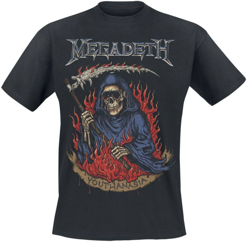 Megadeth T-Shirt - Youthanasia Flames - S bis 4XL - für Männer - Größe M - schwarz  - Lizenziertes Merchandise! von Megadeth
