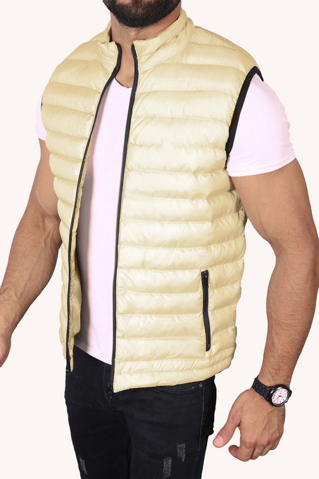 Megaman Jeans Steppweste Herren Steppweste Übergangs Bodywarmer Ärmellos Premium Qualität von Megaman Jeans