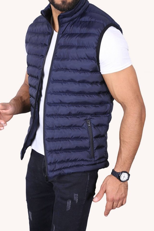 Megaman Jeans Steppweste Herren Steppweste Übergangs Bodywarmer Ärmellos Premium Qualität von Megaman Jeans