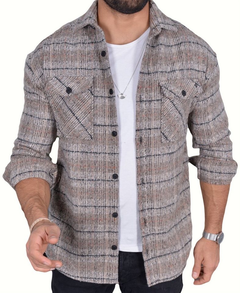 Megaman Jeans Flanellhemd Herren Holzfällerhemd Flanellhemd Kariert Freizeithemd Jacke Regular Langarm Kentkragen Holzfäller von Megaman Jeans