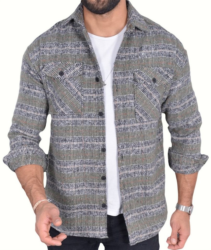 Megaman Jeans Flanellhemd Herren Holzfällerhemd Flanellhemd Kariert Freizeithemd Jacke Regular Langarm Kentkragen Holzfäller von Megaman Jeans