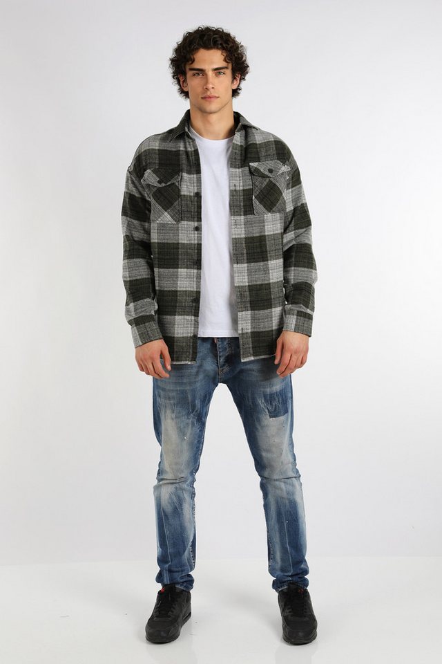 Megaman Jeans Flanellhemd Herren Holzfällerhemd Flanellhemd Kariert Freizeithemd Jacke Regular Langarm Kentkragen Holzfäller von Megaman Jeans