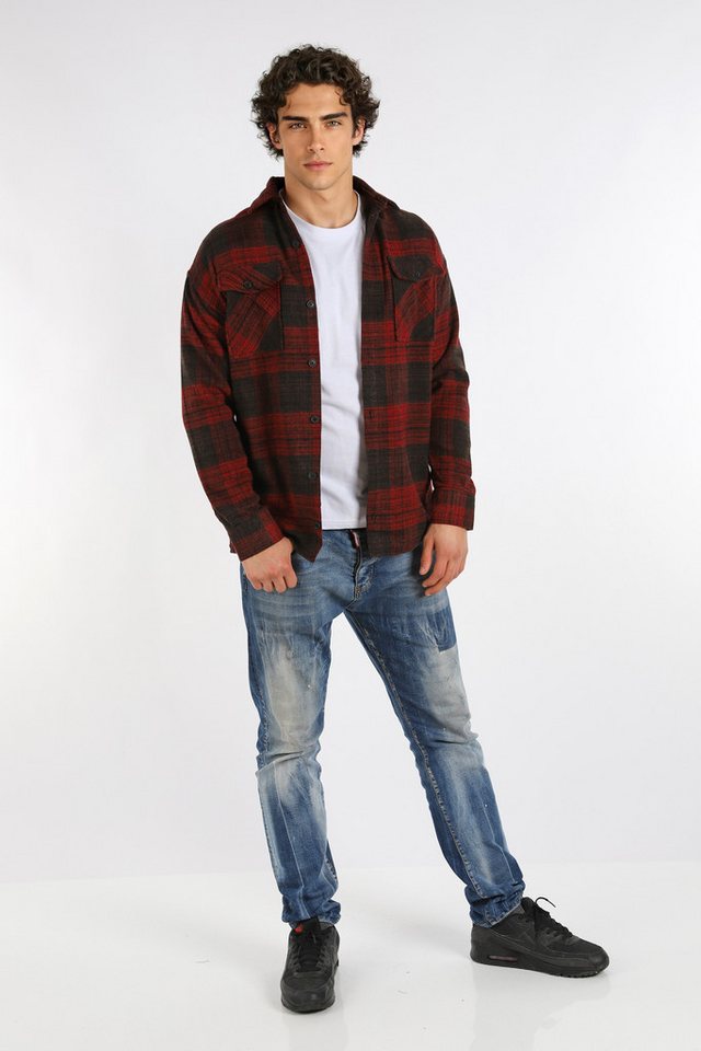 Megaman Jeans Flanellhemd Herren Holzfällerhemd Flanellhemd Kariert Freizeithemd Jacke Regular Langarm Kentkragen Holzfäller von Megaman Jeans