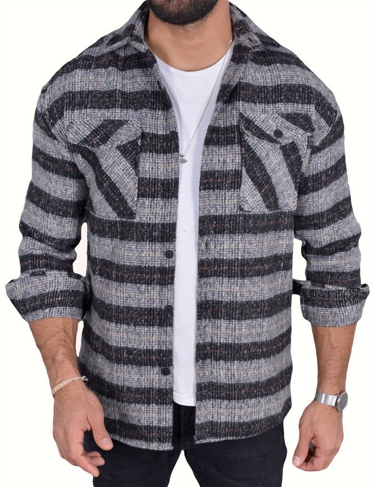 Megaman Jeans Flanellhemd Herren Holzfällerhemd Flanellhemd Kariert Freizeithemd Jacke Regular Langarm Kentkragen Holzfäller von Megaman Jeans