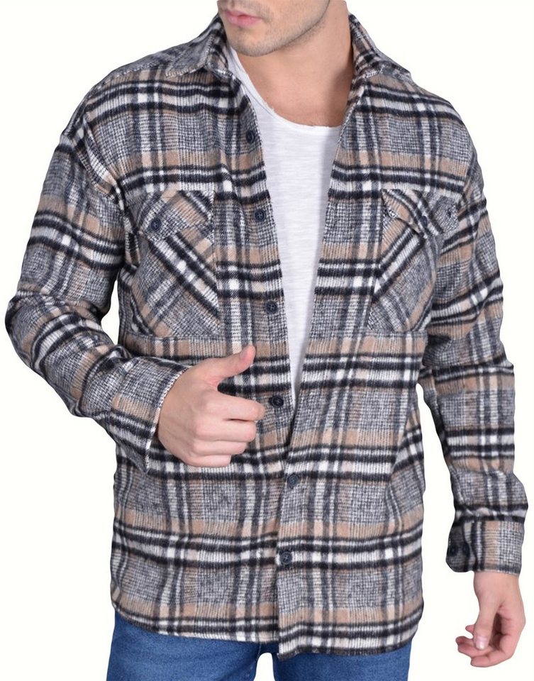 Megaman Jeans Flanellhemd Herren Holzfällerhemd Flanellhemd Kariert Freizeithemd Jacke Regular Langarm Holzfäller von Megaman Jeans