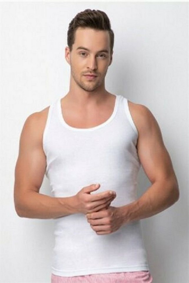 Megaman Jeans Unterhemd Herren Unterhemd Tank Qualität 100% Baumwolle (3-St) von Megaman Jeans