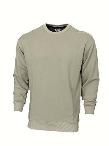 Megaman Basic Sweatshirt I Pullover Herren aus Baumwolle I Basic für Sport und Freizeit I Sweater für Männer | Olivgrün, Medium von Megaman