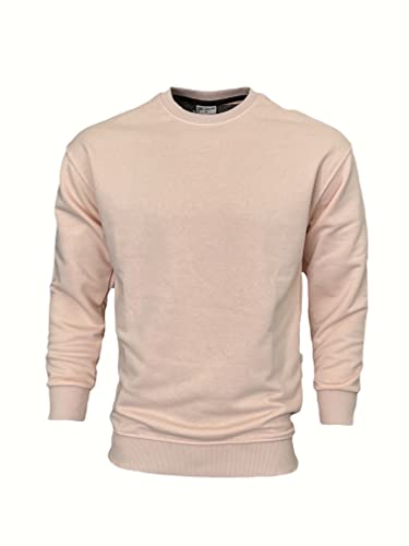Megaman Basic Sweatshirt I Pullover Herren aus Baumwolle I Basic für Sport und Freizeit I Sweater für Männer | Rosa, Large von Megaman