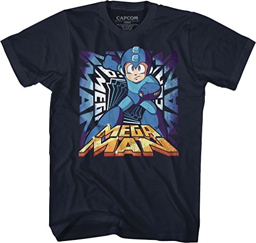 Megaman Mega Man - - Männer T-Shirt, X-Large, Navy von Megaman