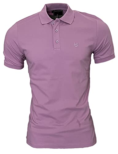 Megaman Polo Shirts Herren Kurzarm Golf Tennis Atmungsaktives Outdoor Sommer Sports Poloshirt | Lila, Medium von Megaman