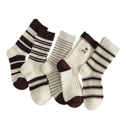 MeganJDesigns Niedliche Baumwollsocken für Damen und Mädchen, 5 Paar Socken für Sport und Alltag, Braun, 37-42 EU MeganJDesigns Niedliche Baumwollsocken für Damen und Mädchen, 5 Paar Socken für Sport und Alltag, Braun, 37-42 EU von MeganJDesigns