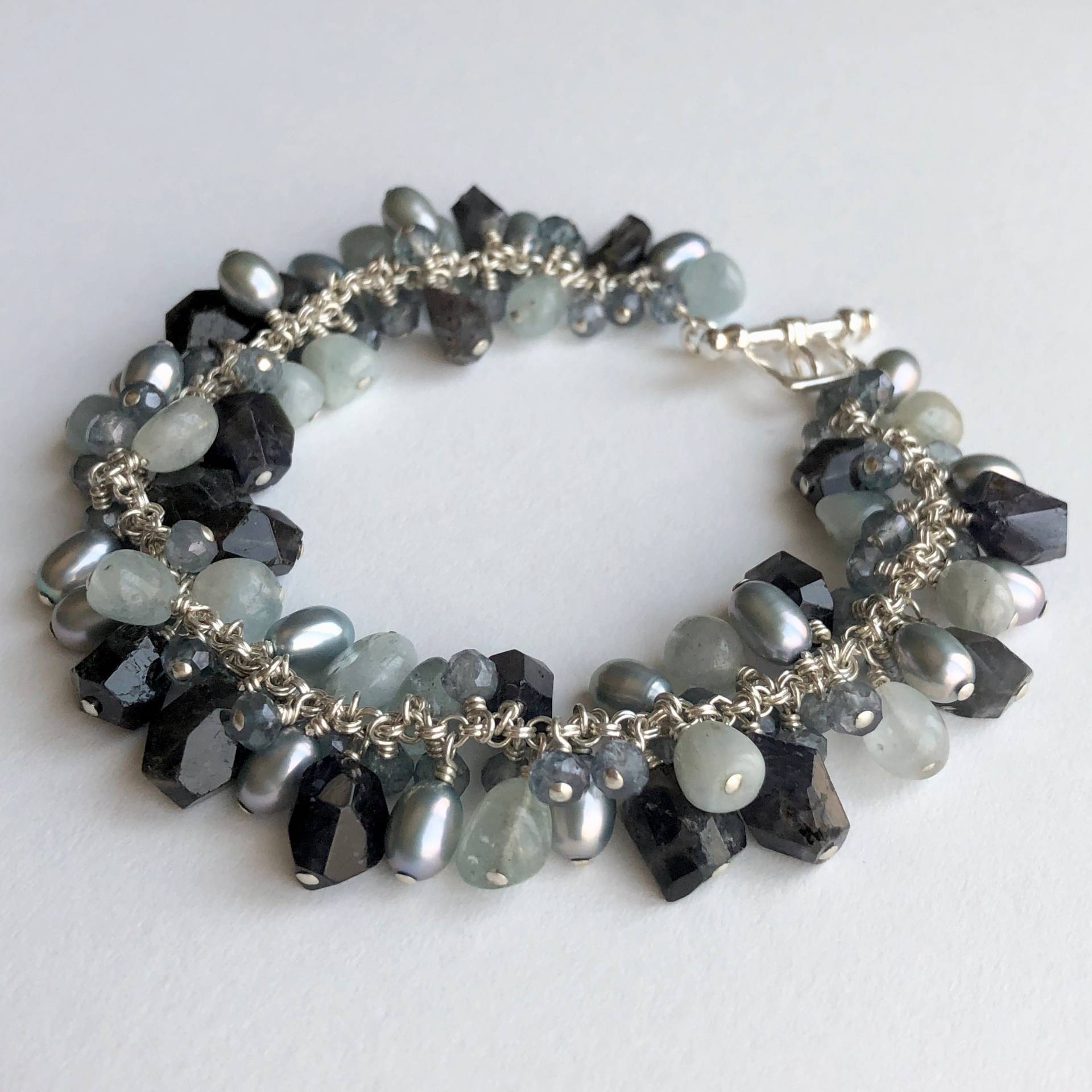 stahl Blau Multi-stein Silber Armband stahl Blau Multi-stein Silber Armband von MeganKathleen