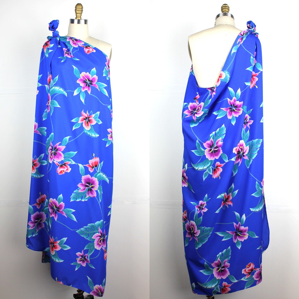 Blau Rosa Lavendel Und Grün Floral Strand Pool Sarong Wickel - Geschmeidig One Size Fits Viele von MeganLeoneVintage