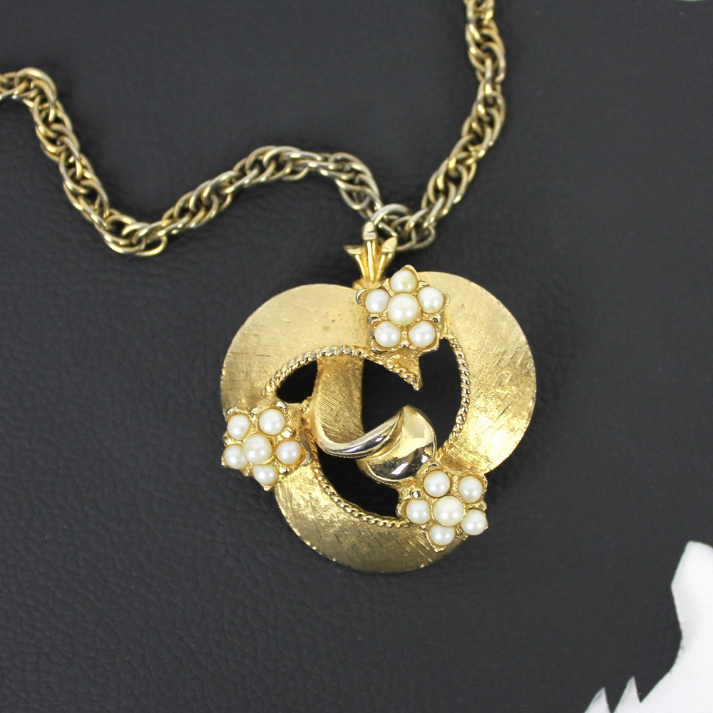 Boho-Gold-Ton Und Faux Perle Vintage Halskette von MeganLeoneVintage