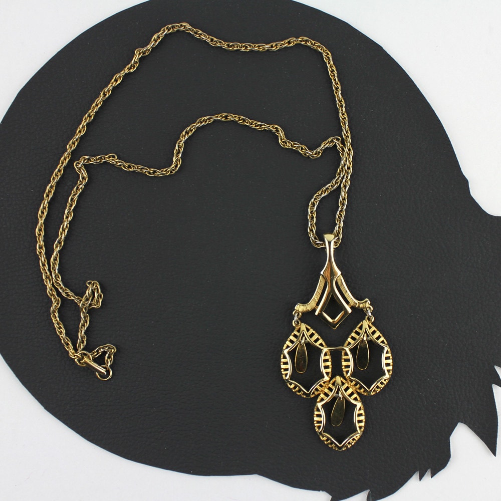 Boho Trio Tropfen Kaskade Vintage Lange Kette Halskette von MeganLeoneVintage