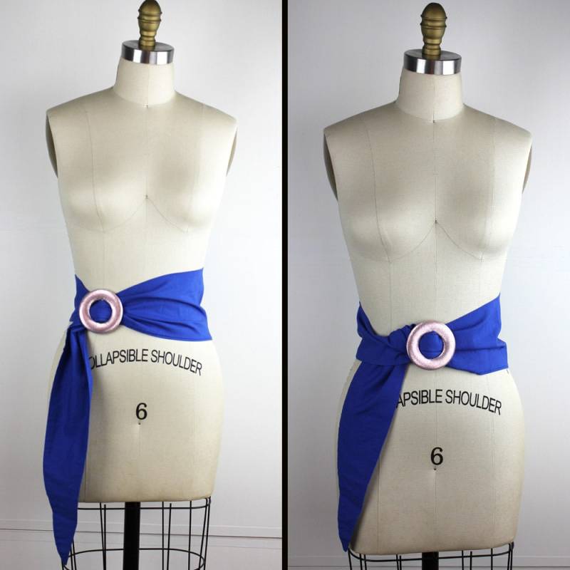 Kobalt Blau & Pastel Pink Baumwolle Gürtel Verstellbar Bis Zu 42" Lang von MeganLeoneVintage