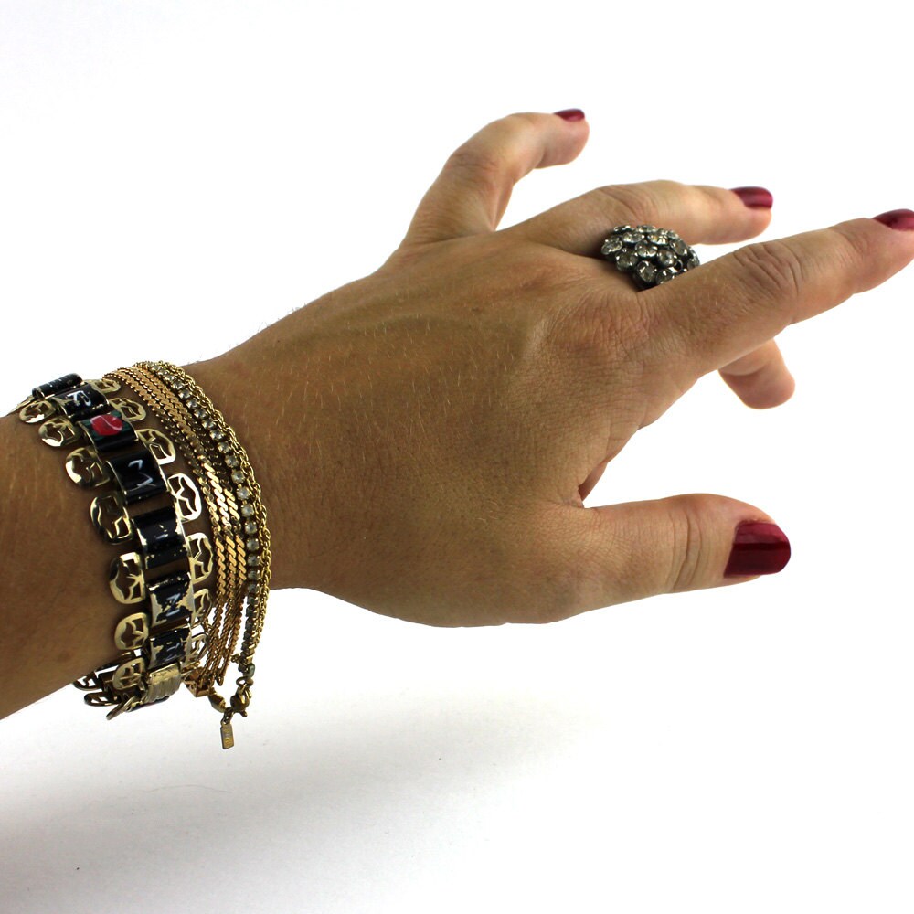 Rochester Mn Bemalt Armband Strass & Kette Armbänder Set von MeganLeoneVintage