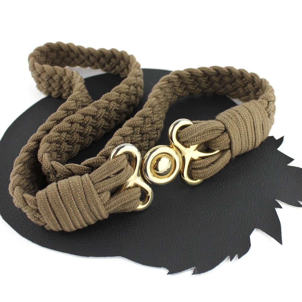 Tan Geflochtenseil Vintage Gürtel Größe Medium von MeganLeoneVintage