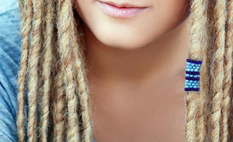 Dreadlock Perle - Blau Dreadperlen Größe Auswählen von MegansBeadedDesigns