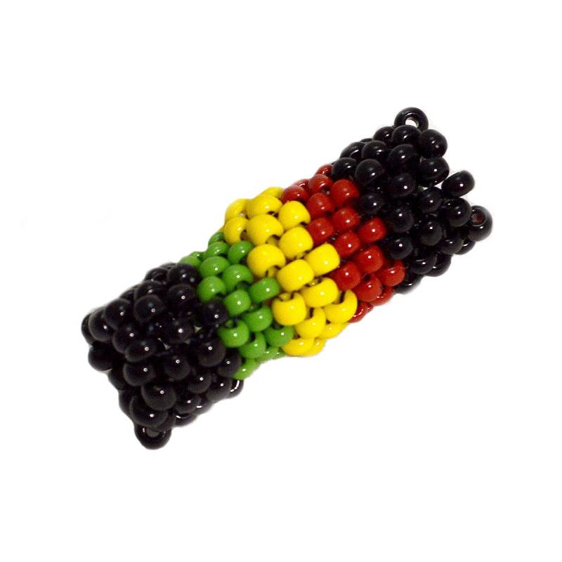 Rasta Farben Dread Perle Dreadlock Manschettenschmuck Hippie Locken Regenbogen in Custom Size - Schwarz, Grün, Gelb, Rot von MegansBeadedDesigns