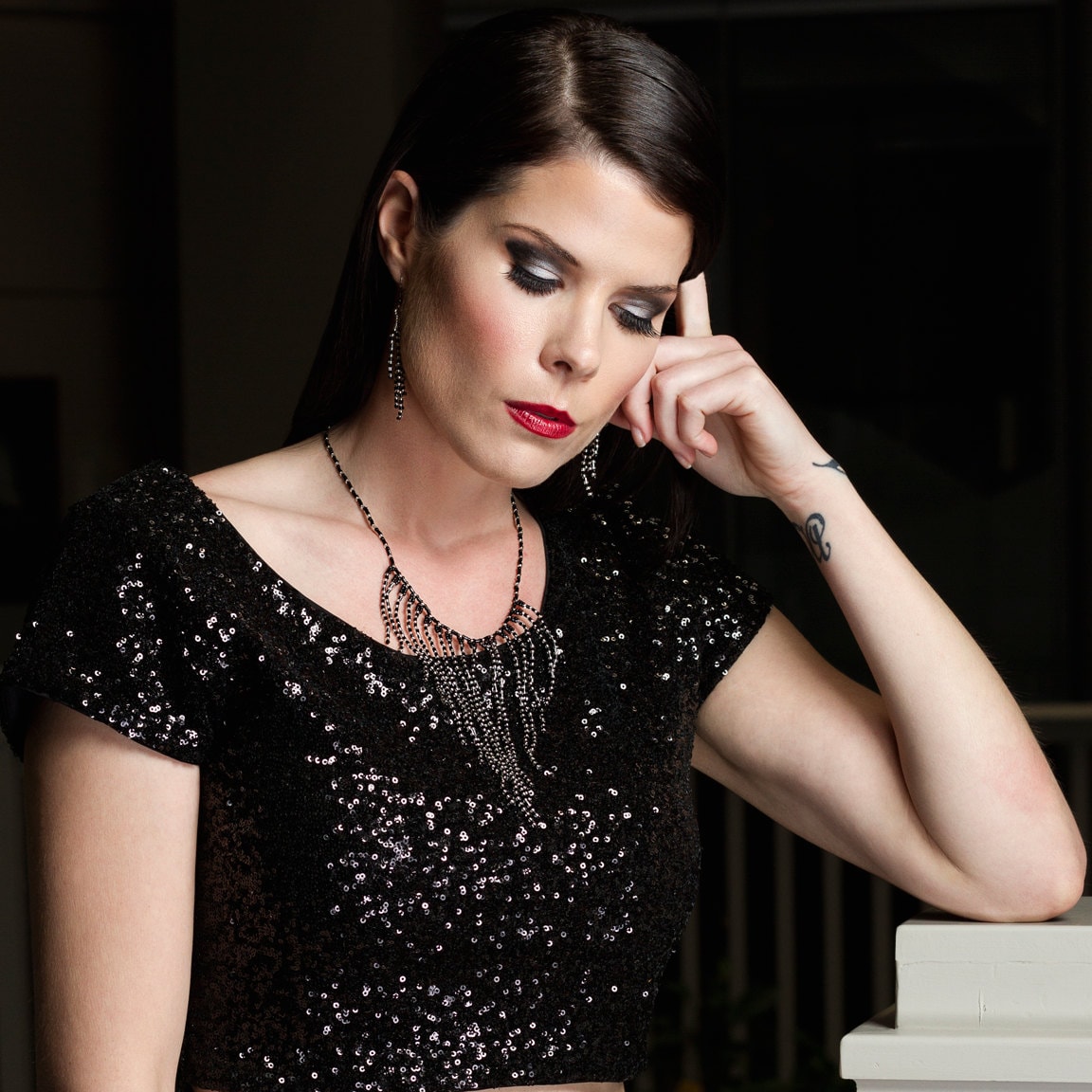 Wulstige Fringe Halskette - Schwarz 17 Zoll von MegansBeadedDesigns