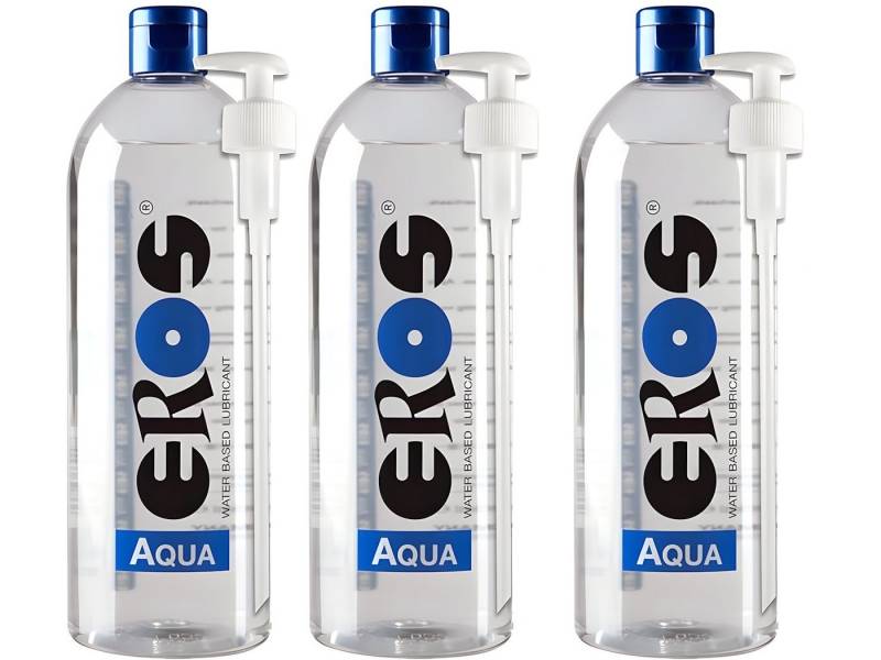 Megasol Cosmetic GmbH Gleitgel EROS AQUA Water Based Lubricant wasserbasiertes Gleitgel - 3 x 1000 ml von Megasol Cosmetic GmbH
