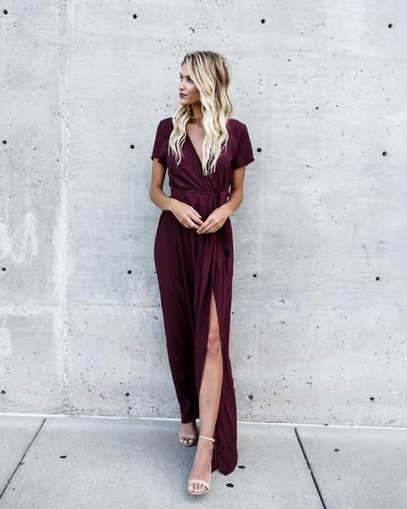 Brautjungfernkleid, Baby-Duschekleid, Maxi-Wickelkleid, Wickelkleider, Sonderanfertigung, Langes Kleid, Maxi Sommerkleid, Wickelkleid, Umstandskleid von MegayaBali