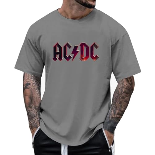 ACDC T-Shirt Power Up Cover Tshirt Rock Music Band AC DC PWR UP Stage Lights T-Shirts Fan-Shirt Hells Bells High Voltage Hard Rock T Shirt für Herren Damen Langlebig Nachaltig Shirts für Fans von Meggsnle