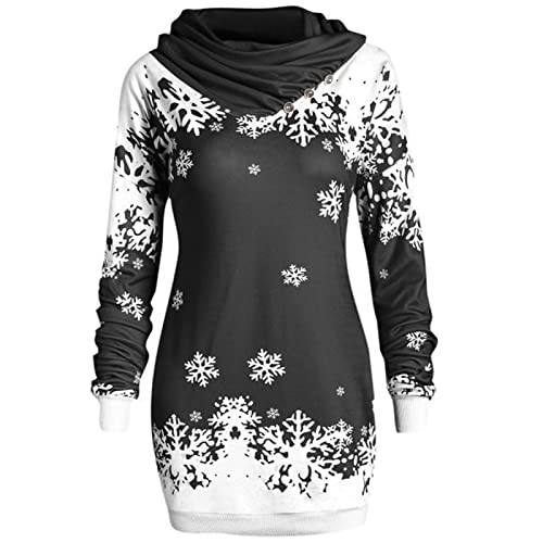 Kleider Für Frauen Weihnachten Weihnachtspullover Damen Led Kapuzenpullover Sweatshirt Kleider Damen Sweatshirtkleid Lang Maxi Sweatshirts Kapuzenpullover Unisex 3D Weihnachten Kapuzenpullover von Meggsnle