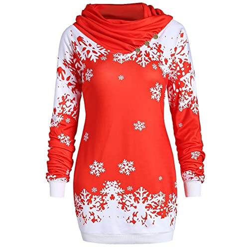 Kleider Für Frauen Weihnachten Weihnachtspullover Damen Led Kapuzenpullover Sweatshirt Kleider Damen Sweatshirtkleid Lang Maxi Sweatshirts Kapuzenpullover Unisex 3D Weihnachten Kapuzenpullover von Meggsnle