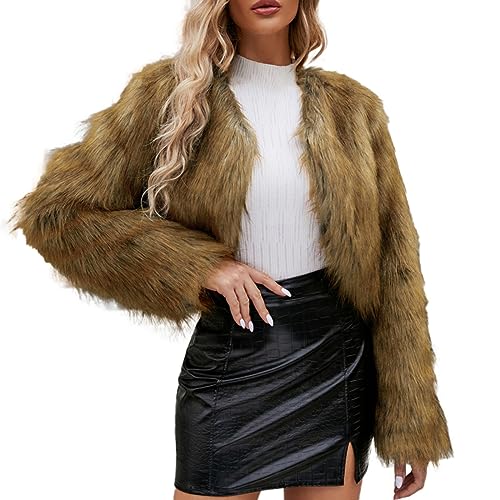 Lammfelljacke Damen Edel Pelzimitatmantel Gemütlich Warmhaltende Jacke Feminin Fliegerjacke Pelzmantel Exklusiv Nerzjacke Plüschjacke Plüschig Tierfreundlicher Pelzmantel Tierfreundlicher Mantel von Meggsnle