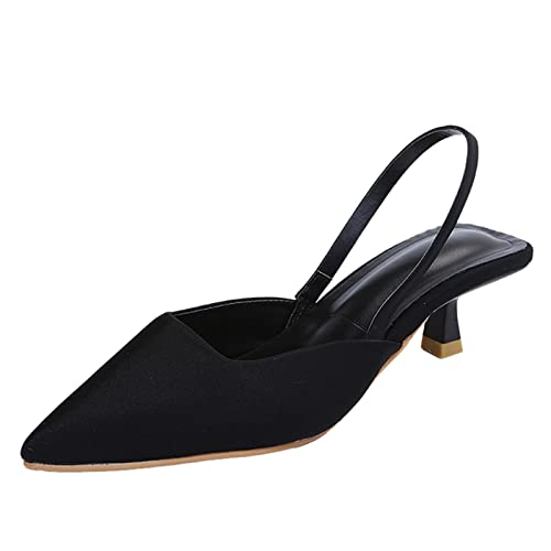 Meggsnle Damen Pumps Elegant und Bequem Damenschuhe Lässige Leder Sandalen einfarbig, quadratisch, Damenschuhe mit hohem Absatz Sandaletten Damen mit Absatz von Meggsnle