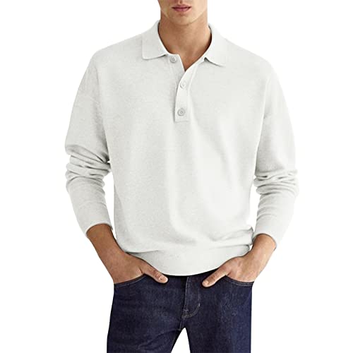 Meggsnle Poloshirts für Herren Laufshirt Langarm Leichtes Funktionsshirt Polohemd Hemd Langarm Regular Fit Luftdurchlässig Jack and Tshirt Jeanshemd Lange Unterhemden von Meggsnle