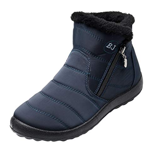 Meggsnle Rikerschuhe Damen Stiefeletten Winterschuhe Klassische Hochschaft Winterstiefel Luxuriös Pelzgefütterte Winterstiefel Knöchelhohe Stiefeletten Vielseitig Warm Stiefeletten Boots von Meggsnle