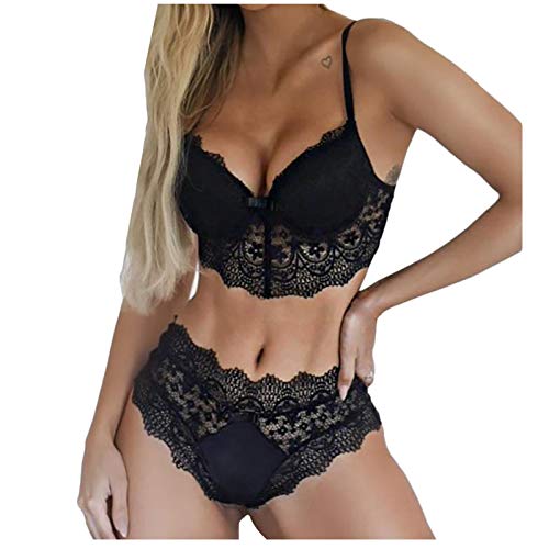 Meggsnle Sexy Dessous Damen für Sex, Mollig BH und G-String Reizwäsche Set Bodysuit Sexy Strumpfhosen Reizvolle Strapsen Negligee Cosplay Dessous Sets Rot Dessous Unterwäsche Pyjama von Meggsnle